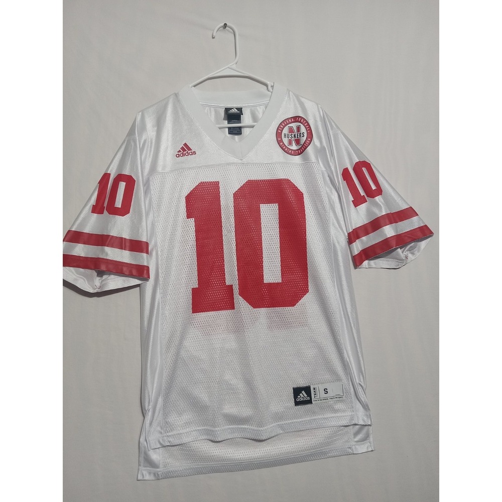 Adidas NEBRASKA HUSKERS #10 Men's White Red Jersey Mesh Size Small Football